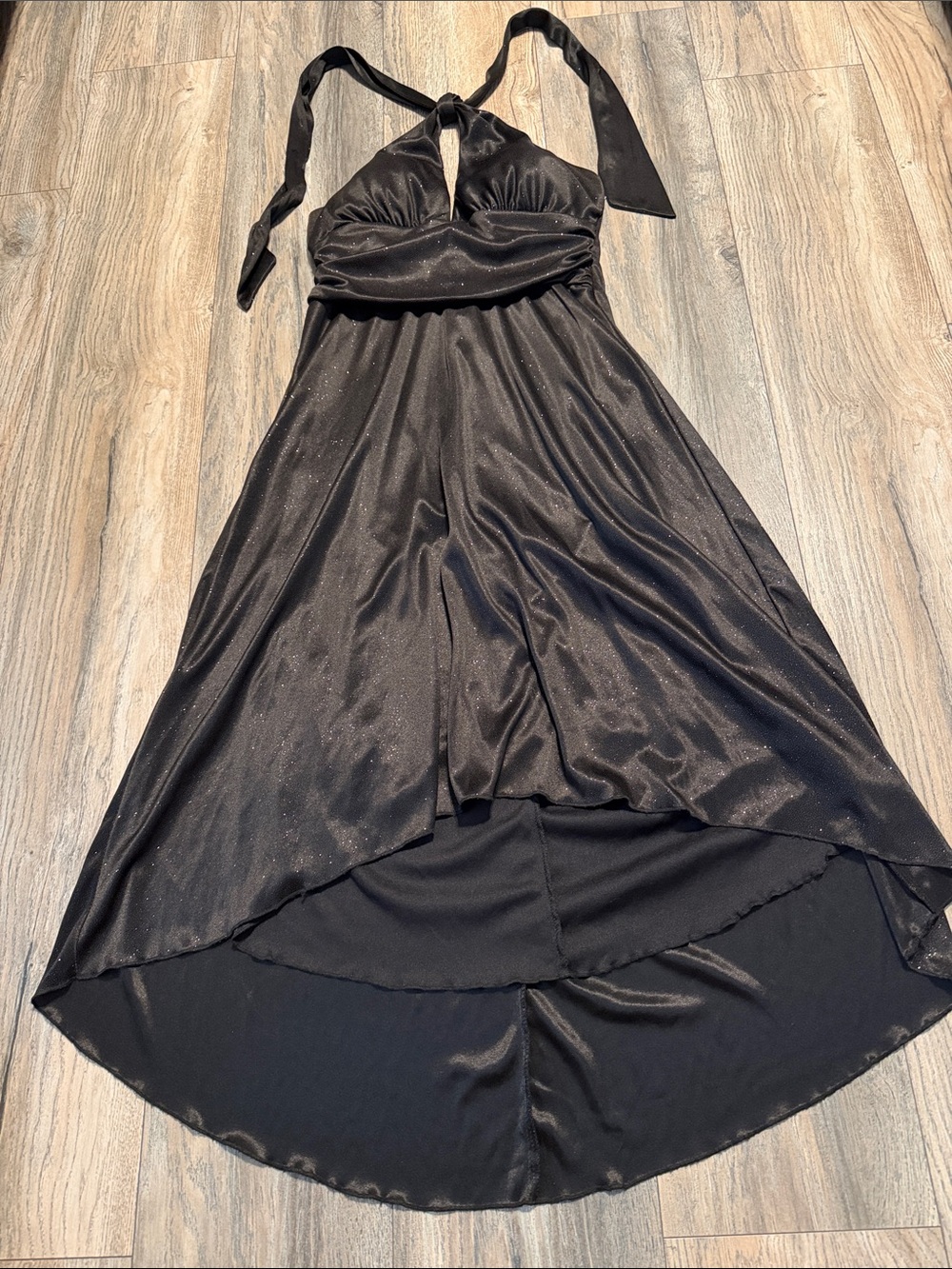Speechless Black Halter High-Low Evening Dress
